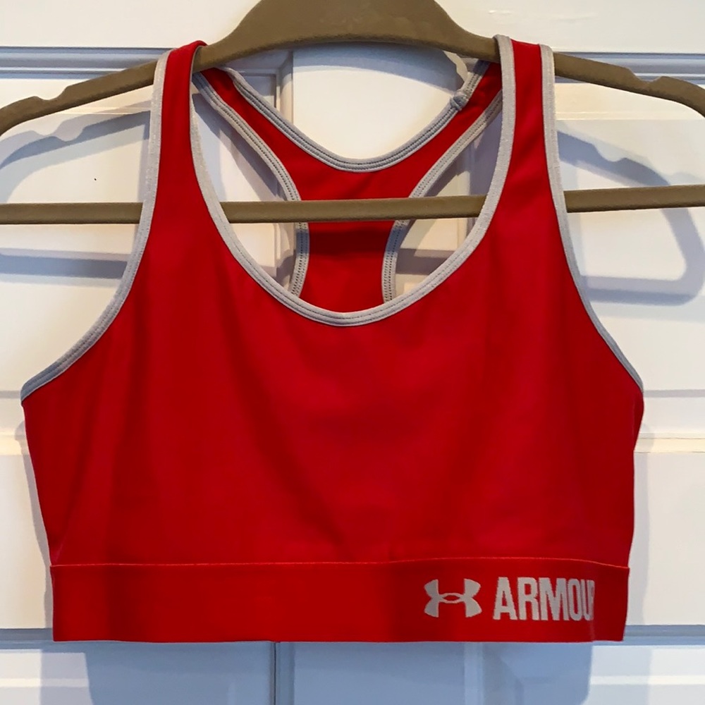 Under Armour red sports bra. Large. NWOT